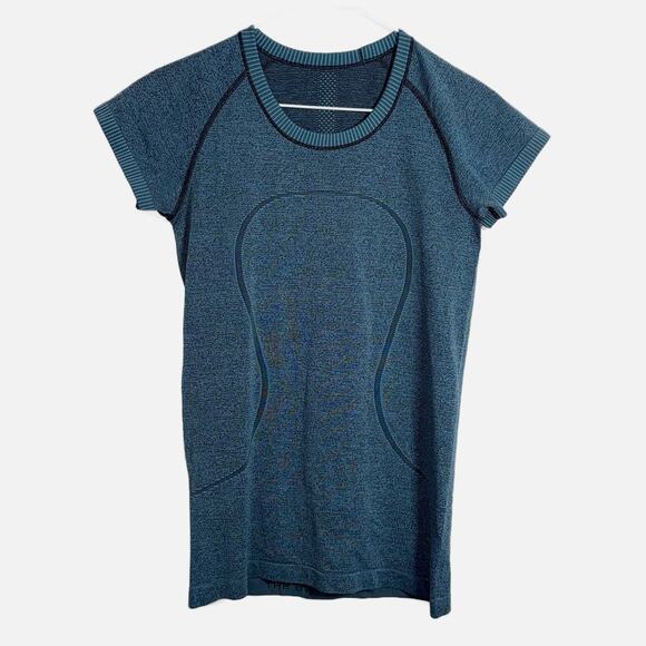 Lululemon Run: Swiftly Tech Short Sleeve Scoop Women’s 4 Blue Seamless AntiStink - Picture 2 of 14